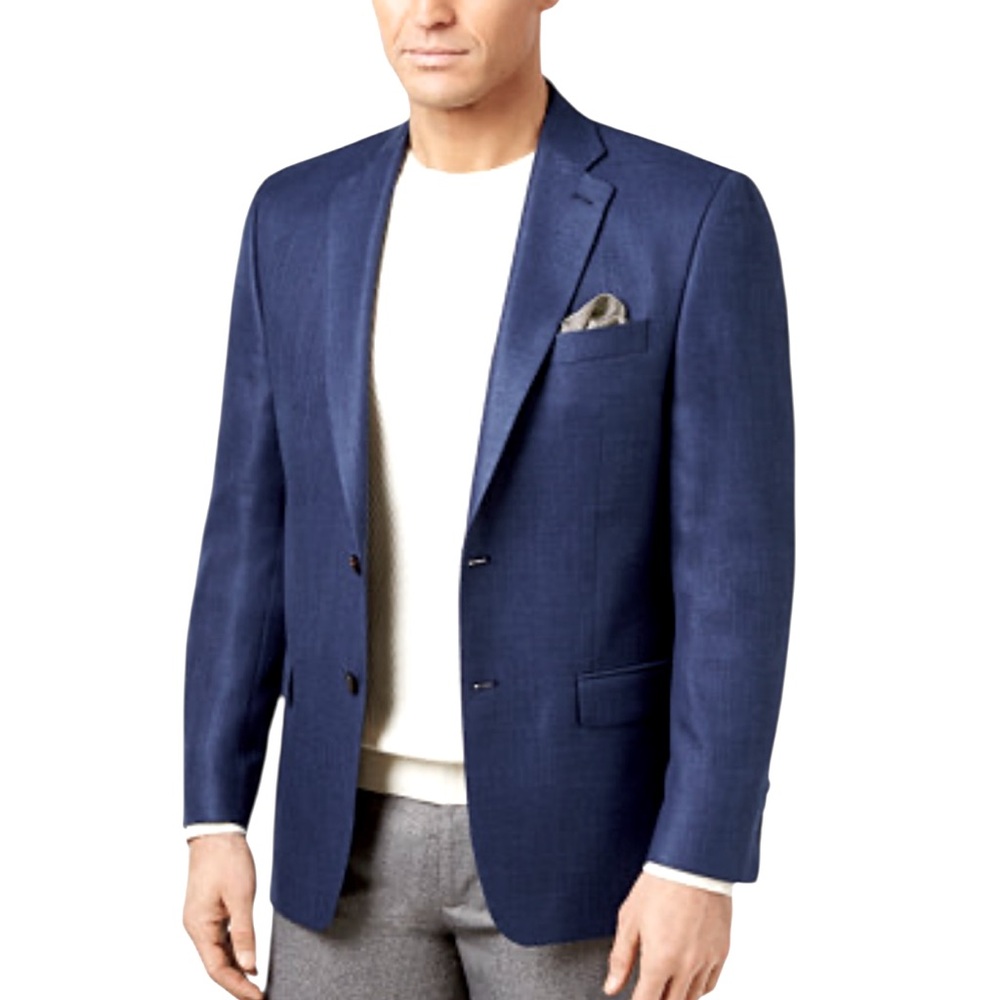 Lauren Ralph Lauren 48L Men's Classic-Fit Neat UltraFlex Sport Coat Blue